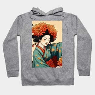 Asian girl flowers Hoodie